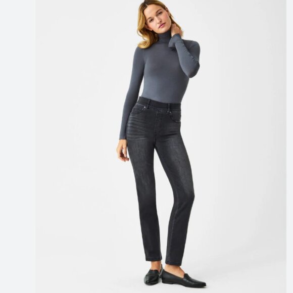 Spanx Vintage black straight leg jeans L - Picture 2 of 7